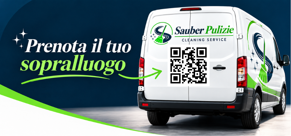 La grafica Sauber Pulizie: prenota il tuo sopralluogo